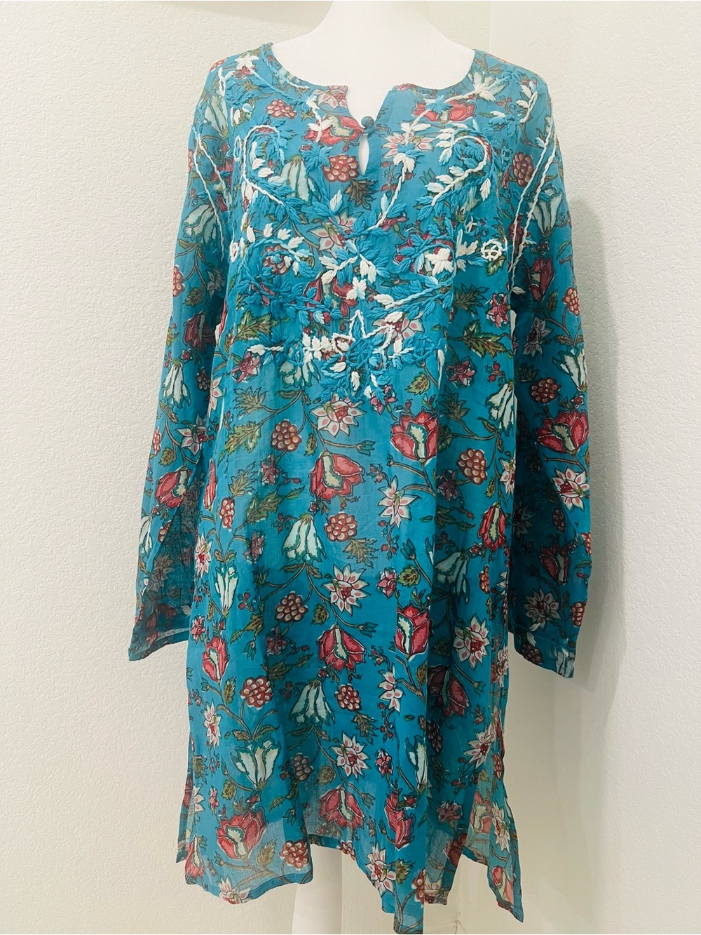 NWOT Sivana Zarah Cotton Tunic in Turquoise XL